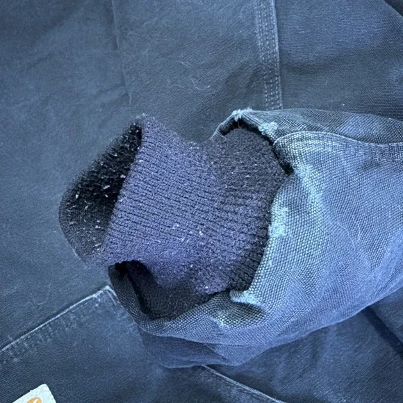 Carhartt Duck Canvas Jacket Mens 4XL Tall J140 Black Hooded Full Zip Made in USA - Picture 9 of 16